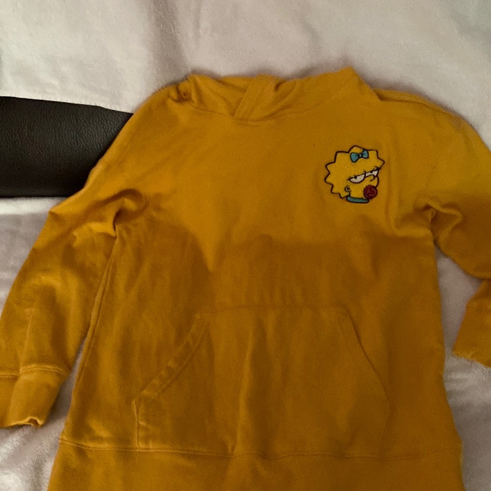 yellow maggie simpson pullover hoodie